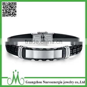 Wholesale Stainless Steel Silicone Bracelet Rubber Bracelet Cheap Silicone Bracelet of Man thumbnail-3