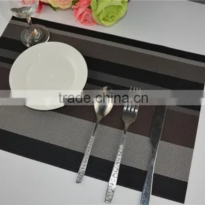 High Quality Dark Color Black With Brown PVC Strip Placemat Table Mat Home Decoration thumbnail-6