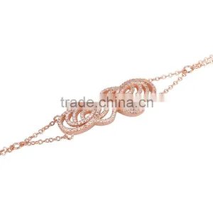 925 Sterling Silver Beautiful Charm Bracelet With Clear Zirconia Fashion Bracelet 2014 Bijoux Nickel Free thumbnail-3
