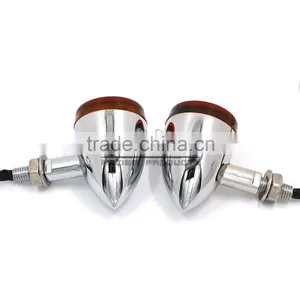 BJ-SL-062 Universal E-Mark Chrome Aluminum Amber Motorbike LED Light Motorcycle Turn Signal thumbnail-6