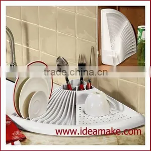 Space Saving Kitchen Organizer Dish Drying Shelf With Drain Board and Cutlery Holder thumbnail-1