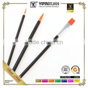 Hot Selling 3pcs Set Round And Flat Shape Nylon Hair Artsit Brush thumbnail-1