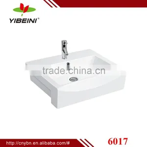 Hot Sale Ceramic Sinks Bathroom Above Semi Mounting Art Basin thumbnail-1