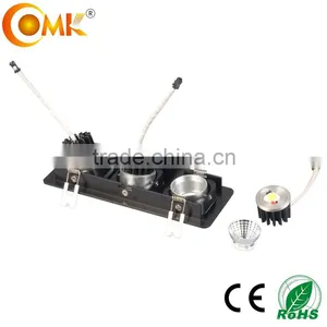 3*5W Dimmable Three Heads Design Led Cob Grille Light With Brushed Black thumbnail-3