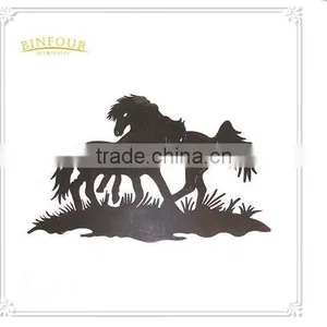 Christmas Gifts !Metal Double Horse Wall Decor Wall Decoration thumbnail-1