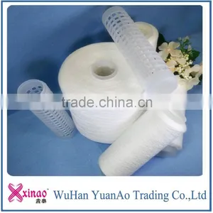 100 Polyester Spun Dyeing Tube Yarn for Knitting Raw White thumbnail-1