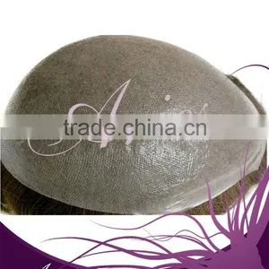 Wholesale Best Quality India Remy Human Natural Hair Super Thin Skin Men's Toupee thumbnail-4