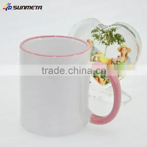Sunmeta Wholesale 11oz Rim and Handle Color Blank Heat Press Mug, Sublimation Coated Mug thumbnail-1