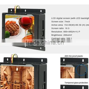 7 Inch Auto Play Open Frame Video Lcd Monitor, Flush Mount Digital Advertising Screen for POS, Lcd Monitor Flush Mount thumbnail-5