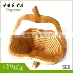 Eco-friendly Folding Cheap and High Quality Bamboo Fruit Basket thumbnail-3