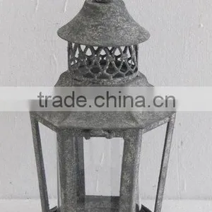 100527F- Hexagonal Metal Candle Lantern thumbnail-1