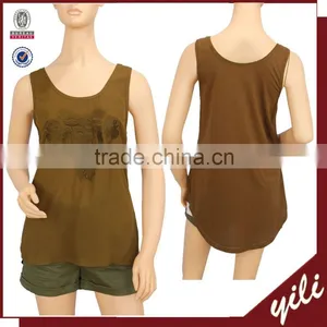 2016 S/S Latest Women Tops Stylish Army Green Tank Top thumbnail-1
