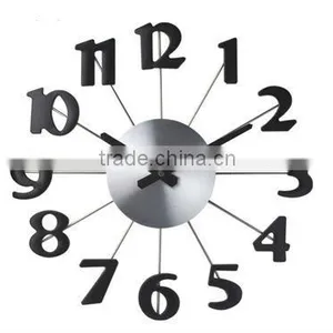 Metal Wall Clock, Round Clock With Big Number thumbnail-1
