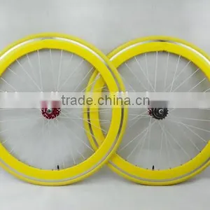 Colorful Steel Spokes Customized Fixie Bicycle Wheel Flip Flop Hub Bicycle Wheel thumbnail-3