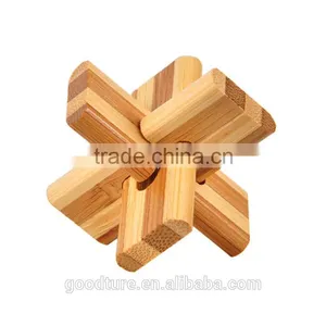 2015 Hot Sale Bamboo IQ Intelligent Puzzle Magic Puzzle Kongming Lock Brain Teaser Model Number GAD1124 thumbnail-1