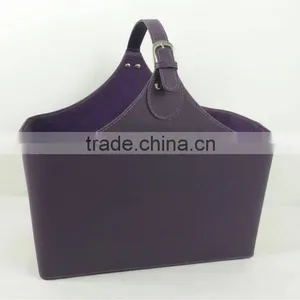 PICNIC CADDY, LEATHER PICNIC CADDY, PORTABLE BASKET thumbnail-1