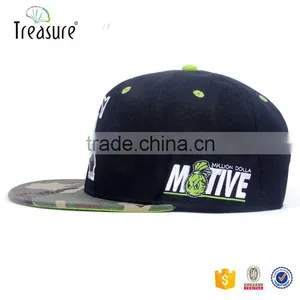 Custom Hat Supplier Felt Embroidery Logo Design Camo Flat Brim Snap Back Closure Hip Hop Cap Supplier's Choice thumbnail-3