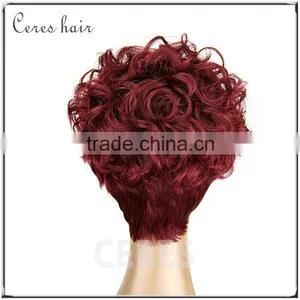 Short Cosplay Wig Lace Wig Human Hair for Christmas or Halloween Party Wig thumbnail-3