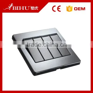 Color Brilliant BIHU Brown or Silver Home Light Use 4 Gang 2 Way Wall Touch Switch thumbnail-3