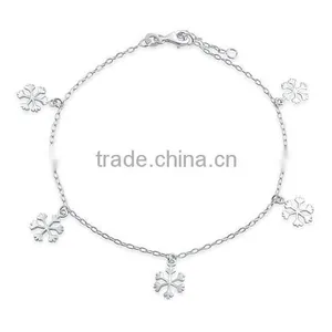 Unique Style Zinc Alloy Silver Plated Snowflake Adjustable Foot Chain Anklet thumbnail-1
