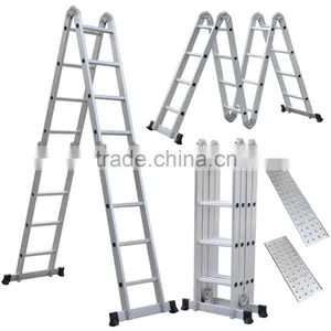 NEW 3.6M FOLDING 4 X 3 ALUMINIUM MULTI PURPOSE LADDER MULTI FUNCTION + PLATFORM thumbnail-2