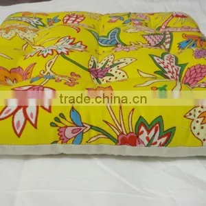 RTC-1 Indian Handmade Cotton Chair Pad Printed Ottoman Flower Printed Ethnic Chair Pad Jaipur thumbnail-1