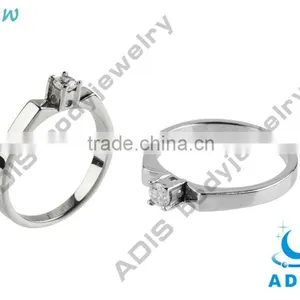 316L Stainless Steel Fashion Ring,prong Zircon Stone thumbnail-1