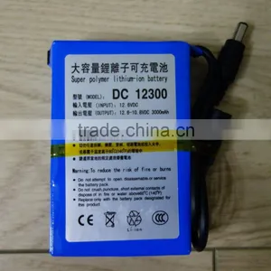 DC12V 3000mAh Li-ion Super Rechargeable Portable Battery thumbnail-1