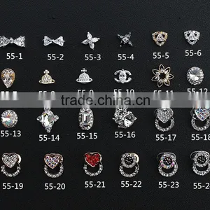 Strong Quality Heart Design Shining Rhinestone and Zircon Metal Jewelry for DIY Nail Art thumbnail-1