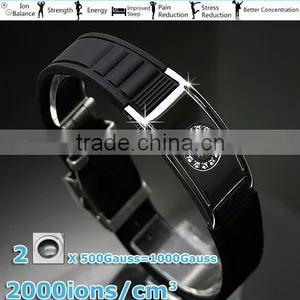 Noproblem Fashion Charm Smart Tourmaline Stainless Health Silicone Bracelet thumbnail-4