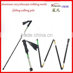 5 Sections Alumium7075 Telescopic Adjustable Trekking Pole Nordic Folding Walking Stick Hiking Pole thumbnail-1