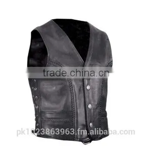 Men's Leather Braided Vest thumbnail-1