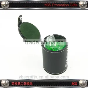 Promotional Customized Logo Leather Dice Cup Wth Lid thumbnail-2