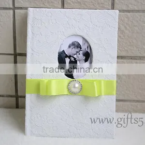 Unique Design Wedding Record Memories Guest Book With Photo Frame You Can Put Photo in the Cover thumbnail-3