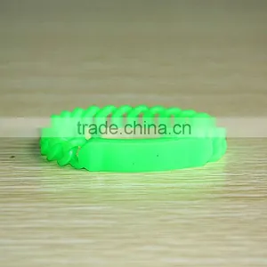 Colorful Braided Bracelet With Blank Band Silicone Construction thumbnail-3