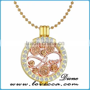 Crazy Hot Custom Stainless Steel DIY Coin Crystal Tree of Life Pendant Fashion Women Necklace Jewelry thumbnail-1