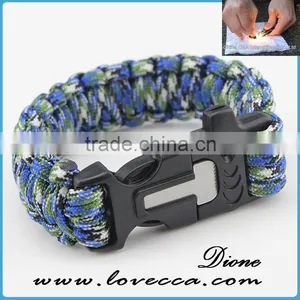 Outdoor Survival Gear Escape Paracord Bracelet With Flint / Whistle / Compass / Scraper thumbnail-5