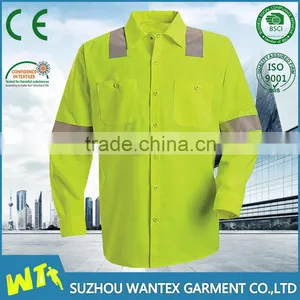 Hot Safety Shirt Cotton-polyester Long Sleeves Safety Reflective Working Men Shirts thumbnail-1