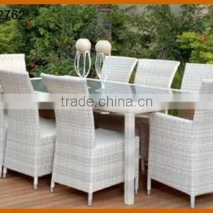 White Rattan Dining Set thumbnail-1