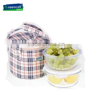 800ml Round Microwave Safe Grade Glass Food Container Set With Plastic Lid thumbnail-1