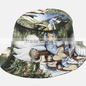 2016 Hot ! Men Fashion Custom Made Bucket Hat With String Cap thumbnail-2
