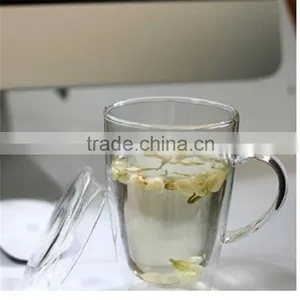 Hand-made Heat Resistant Double Wall Borosilicate Glass Cup With Handle Manufacturers Selling thumbnail-3