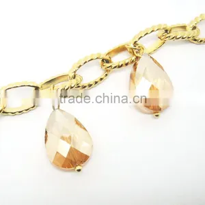 Fashion Custom Gold Stainless Steel Charm Bracelet for Girl thumbnail-3