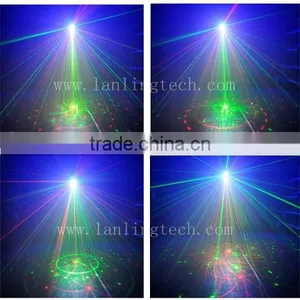 L6408RRGG Mini Laser Light 300mW RGRG 8gobos and 3W Blue LED Light With Remote Control thumbnail-2