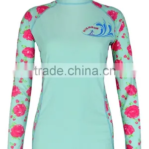 Women's Long Sleeve Sublimated Rash Guard for Surfing thumbnail-1