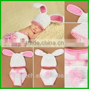 Rabbit Shape Baby Photography Props Cotton Yarn Baby Costume thumbnail-1