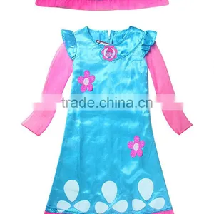 Cosplay Costumes Cartoon Newest Trolls Poppy Princess Dress For Girl With Wig thumbnail-2
