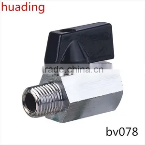 Brass Ball Valve With Size of 1/4" 3/8"1/2" Female and Male Thread ,valve Ball With Nipple or Chrome Planted thumbnail-1