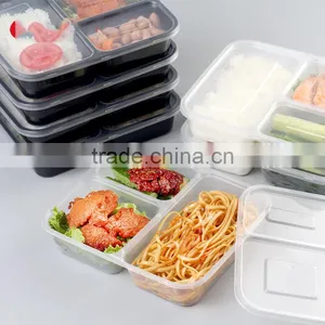 3 Compartments Lunch Food Storage Container Plastic Food Container With Lid thumbnail-2