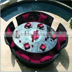 8 Person Round Table Dining Set thumbnail-1